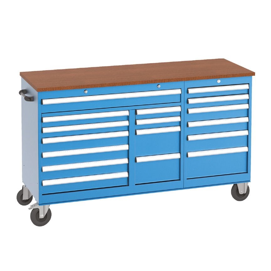 GLS Garaj 8435 17 Çekmeceli Uzun Tip Çalışma Arabası