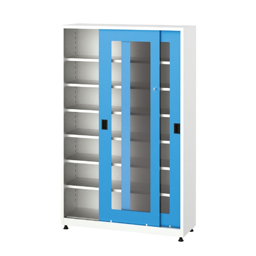 GLS Garaj 6560 Malzeme Dolabı 6 Raflı Pleksi Sürgü Kapılı