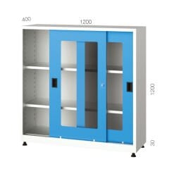 GLS Garaj 6555 Malzeme Dolabı 2 Raflı Pleksi Sürgü Kapılı