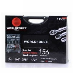 Worldforce 11505 Lokma Takımı S-Ultra 1/4''-3/8''-1/2'' Uzatmalı Cırcır 156 Parça