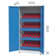 GLS Garaj 2110 CNC Takım Dolabı Sabit Raflı Kilitli 2 Kapaklı