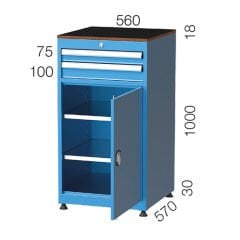 GLS Garaj 5115 Endüstriyel Malzeme Dolabı Kilitli Kapılı Çekmeceli