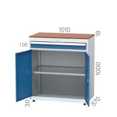 GLS Garaj 6071 Endüstriyel Dolap Kilitli Kapılı Çekmeceli Raflı