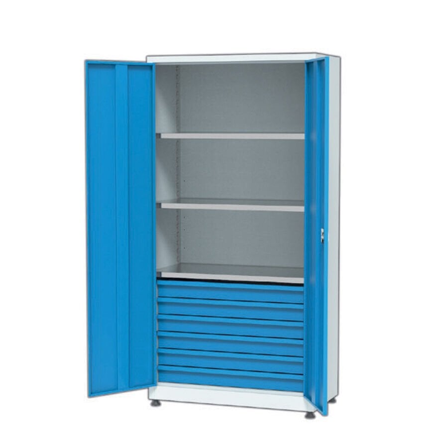 GLS Garaj 6346 Malzeme Dolabı 6 Çekmeceli 3 Raflı Kilitli Kapılı