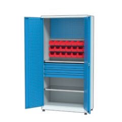 GLS Garaj 6381 Malzeme Dolabı Asma Panolu ve Plastik Kutulu