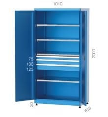 GLS Garaj 6216 Endüstriyel Takım Dolabı 3 Çekmeceli Ve Raflı Takım Dolabı