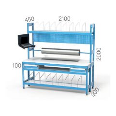 GLS Garaj 3413 Ambalaj Paketleme Tezgahı Ambalaj Rulolu Çekmeceli