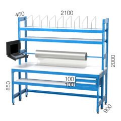 GLS Garaj 3416 Ambalaj Paketleme Tezgahı Ambalaj Rulolu Çekmeceli