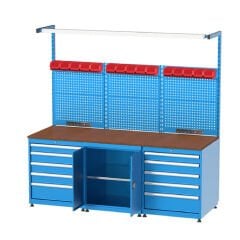 GLS Garaj 3424 Çalışma Tezgahı Askı Panolu Işıklı ve Prizli