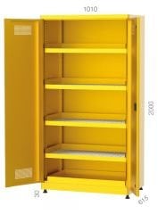 GLS Garaj 7470 Kimyasal Malzeme Dolabı 4 Raflı