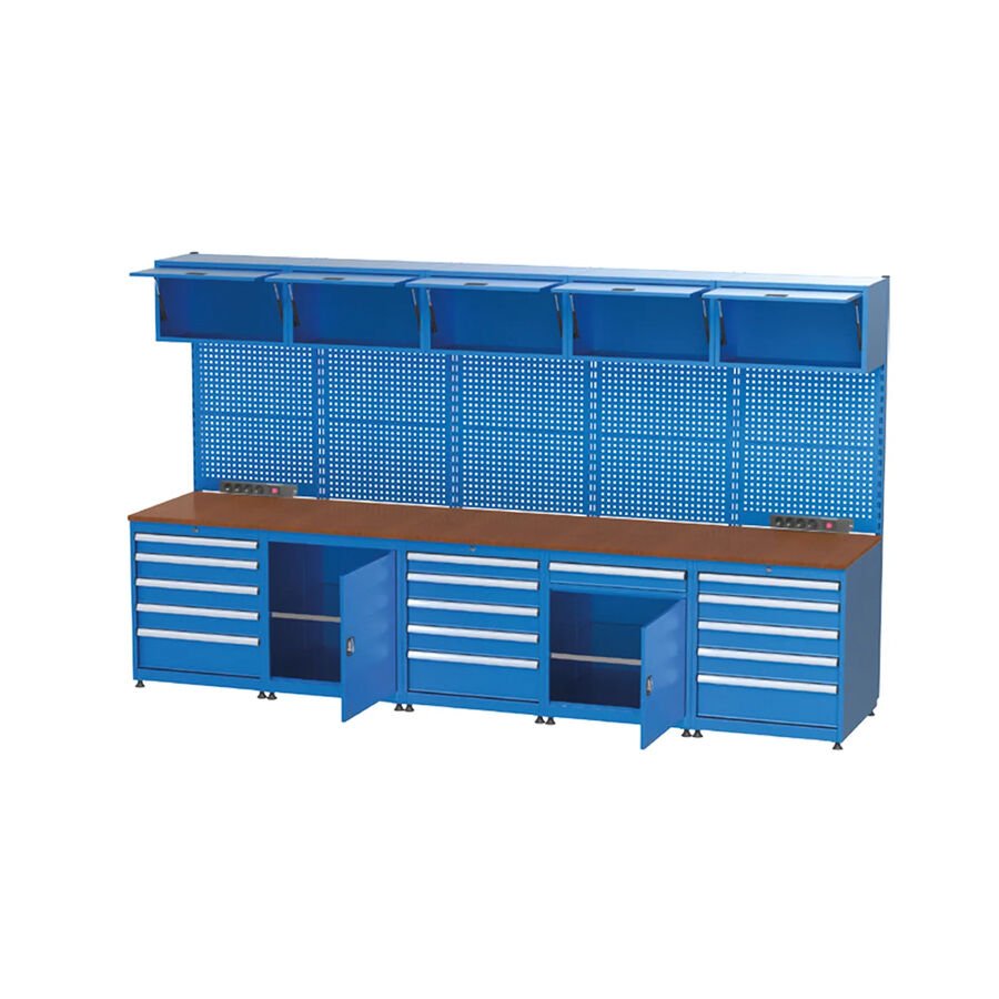 GLS Garaj 3502 Çalışma Tezgahı Askı Panolu Dosya Dolaplı Çekmeceli