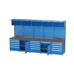 GLS Garaj 3502 Çalışma Tezgahı Askı Panolu Dosya Dolaplı Çekmeceli