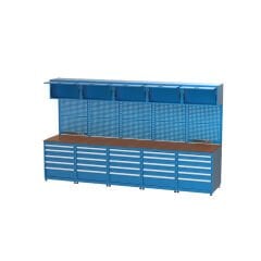 GLS Garaj 3503 Çalışma Tezgahı Askı Panolu Dosya Dolaplı Çekmeceli