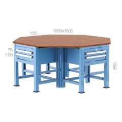 GLS Garaj 3855 8 Çekmeceli Sekizgen Çalışma Tezgahı