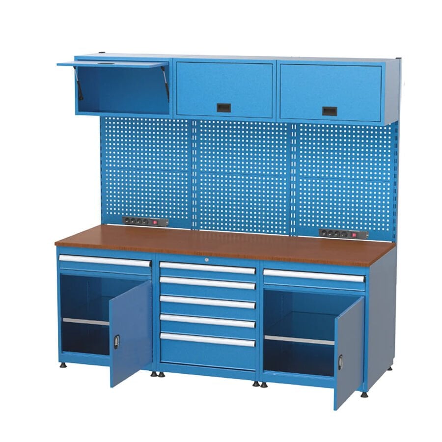 GLS Garaj 3529 Çalışma Tezgahı Askı Panolu Dolaplı Çekmeceli