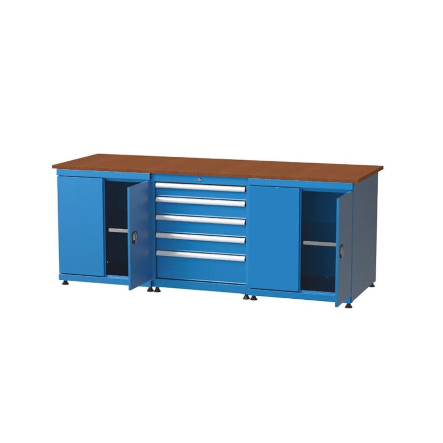 GLS Garaj 3572 Çalışma Tezgahı Kapaklı 2 Dolap ve 5 Çekmeceli