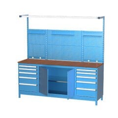 GLS Garaj 3648 Çalışma Tezgahı Askı Panolu Işıklı 10 Çekmeceli