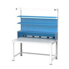 GLS Garaj 3651 Elektronikçi Çalışma Masası Askı Panolu Raflı ESD Levhalı