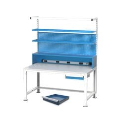 GLS Garaj 3652 Elektronikçi Çalışma Masası Askı Panolu Raflı Çekmeceli