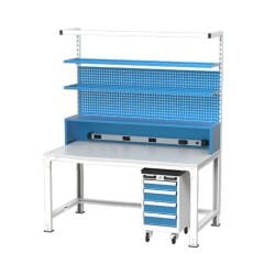 GLS Garaj 3654 Elektronikçi Çalışma Masası Raflı Takım Arabalı