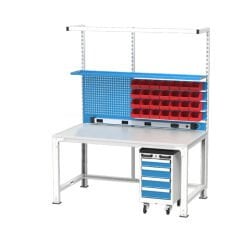 GLS Garaj 3659 Elektronikçi Çalışma Masası Raflı Takım Arabalı