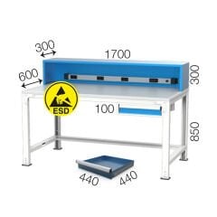 GLS Garaj 3662 Elektronikçi Çalışma Masası ESD Levhalı Çekmeceli