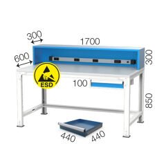 GLS Garaj 3662 Elektronikçi Çalışma Masası ESD Levhalı Çekmeceli