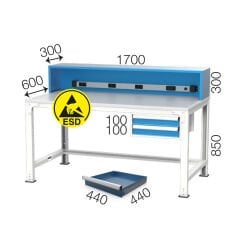 GLS Garaj 3663 Elektronikçi Çalışma Masası ESD Levhalı Çekmeceli