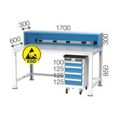 GLS Garaj 3664 Elektronikçi Çalışma Masası Takım Arabalı