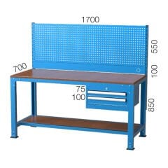 GLS Garaj 3714 Çalışma Tezgahı Askı Panolu 2 Çekmeceli Raflı