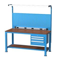 GLS Garaj 3770 Çalışma Tezgahı Askı Panolu Işıklı 3 Çekmeceli