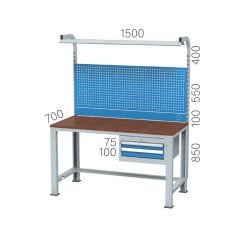 GLS Garaj 3788 Çalışma Tezgahı Askı Panolu Işıklı 2 Çekmeceli