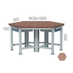 GLS Garaj 3865 Altıgen Çalışma Tezgahı 3 Çekmeceli