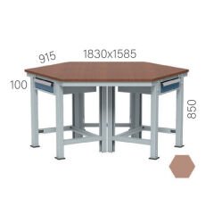 GLS Garaj 3865 Altıgen Çalışma Tezgahı 3 Çekmeceli