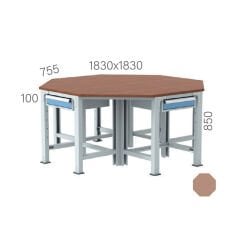 GLS Garaj 3880 Sekizgen Çalışma Tezgahı 4 Çekmeceli