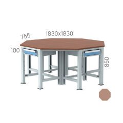 GLS Garaj 3880 Sekizgen Çalışma Tezgahı 4 Çekmeceli