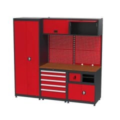 GLS Garaj 8935 Çalışma Tezgahı Malzeme Dolaplı Askı Panolu Çekmeceli