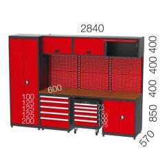 GLS Garaj 8945 Çalışma Tezgahı Malzeme Dolaplı Takım Arabalı