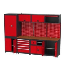 GLS Garaj 8950 Çalışma Tezgahı Malzeme Dolaplı Askı Panolu Çekmeceli