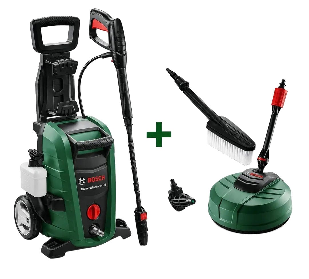 Bosch Aquatak 125 Basınçlı Yıkama 125 Bar + Oto ve Ev Yıkama Kiti
