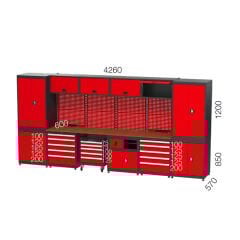 GLS Garaj 8965 Çalışma Tezgahı Malzeme Dolaplı Takım Arabalı