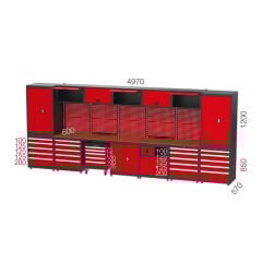 GLS Garaj 8980 Çalışma Tezgahı Malzeme Dolaplı Takım Arabalı