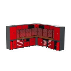GLS Garaj 8985 Çalışma Tezgahı Köşeli Malzeme Dolaplı Çekmeceli