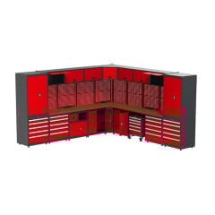 GLS Garaj 8990 Çalışma Tezgahı Köşeli Malzeme Dolaplı Çekmeceli