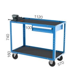 GLS Garaj 8007 Çalışma Arabası Çekmeceli Mengeneli 2 Katlı