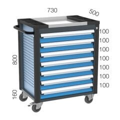 GLS Garaj 8517 Takım Arabası 7 Çekmeceli