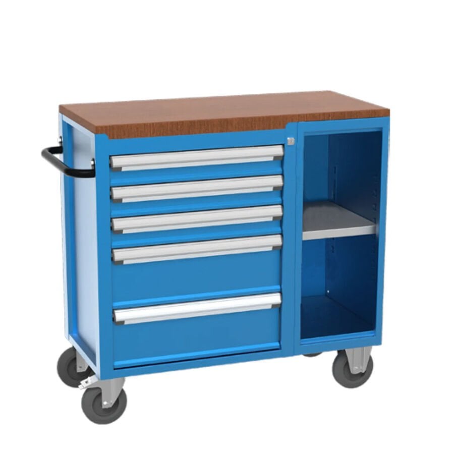 GLS Garaj 8535 Takım Arabası 5 Çekmeceli Yarım Kapaksız Dolaplı