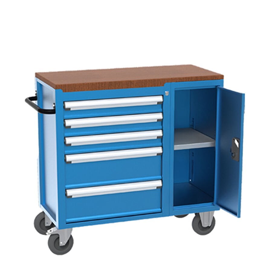 GLS Garaj 8537 Takım Arabası 5 Çekmeceli Yarım Kapılı Dolaplı