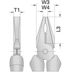 Gedore 8250-200 JC Kombine Pense Power 200 mm
