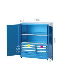 GLS Garaj 6316 Endüstriyel Dolap 6 Çekmeceli Tek Raflı